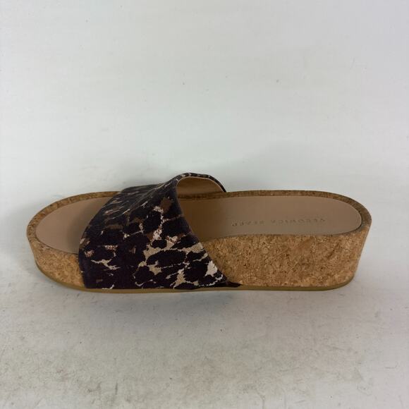 Veronica Beard Dresdyn Platform Slide Women's 7.5 Leopard Print Cork Sandals - Picture 6 of 10